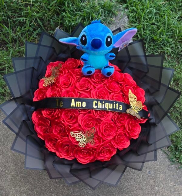 Ramo de 36 rosas y peluche - Image 2