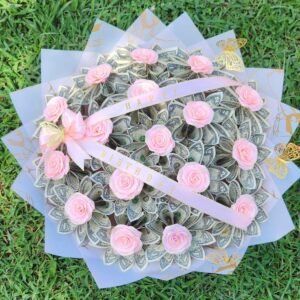 Bouquet de Billetes con Rosas Rosas Happy Birthday