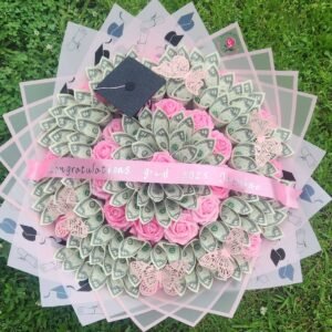 Ramo de Billetes y Rosas Rosas Graduación